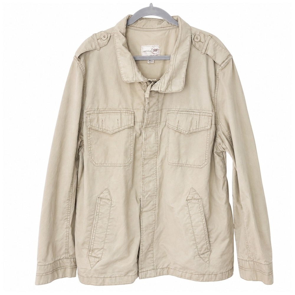 Mens Khaki Military Field Jacket Size XXL Utility Workwear Army Chore Canvas‎